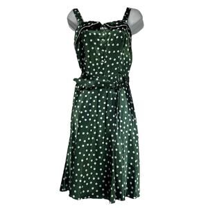 as U wish green polka dot sleeveless belted dress Size 11